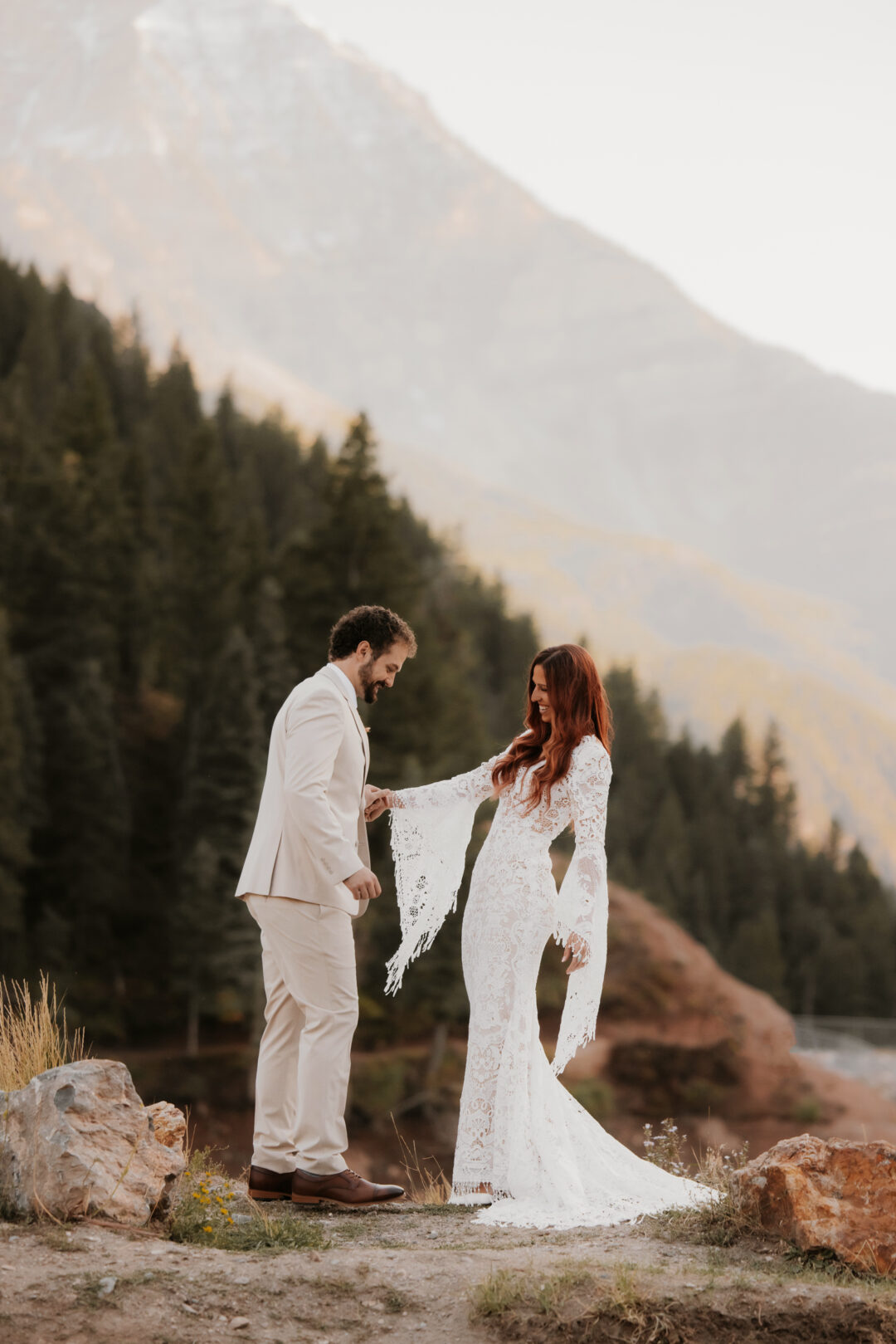 First look for the bride and groom