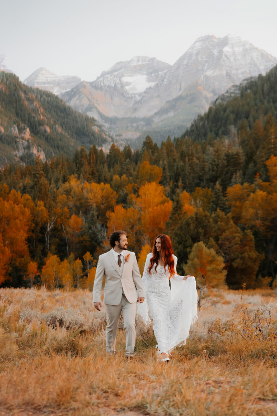 Bride and groom luxury high end elopement photography