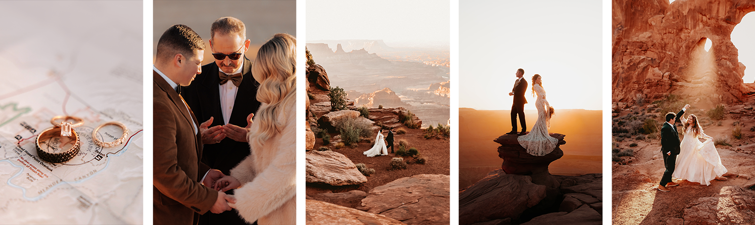 Moab elopements in an image collage